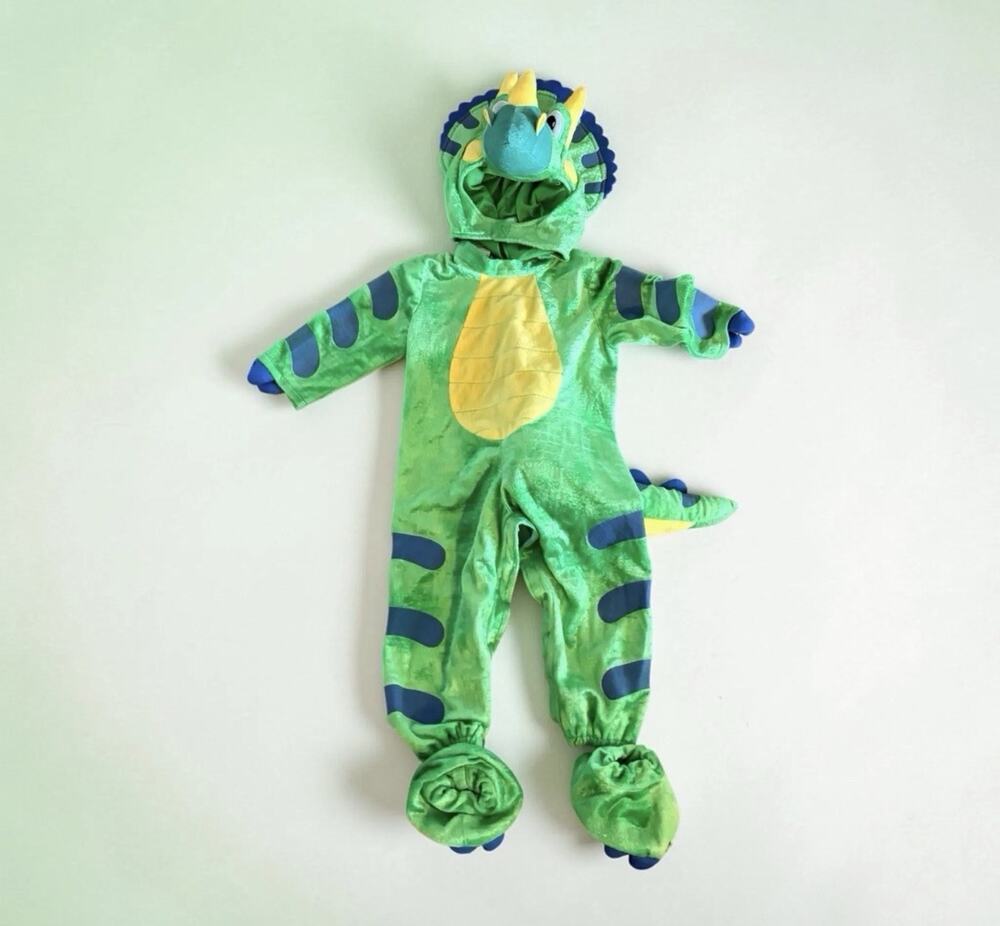 Spooktacular Creations Triceratops Dinosaur Costume 18-24M Green Plush